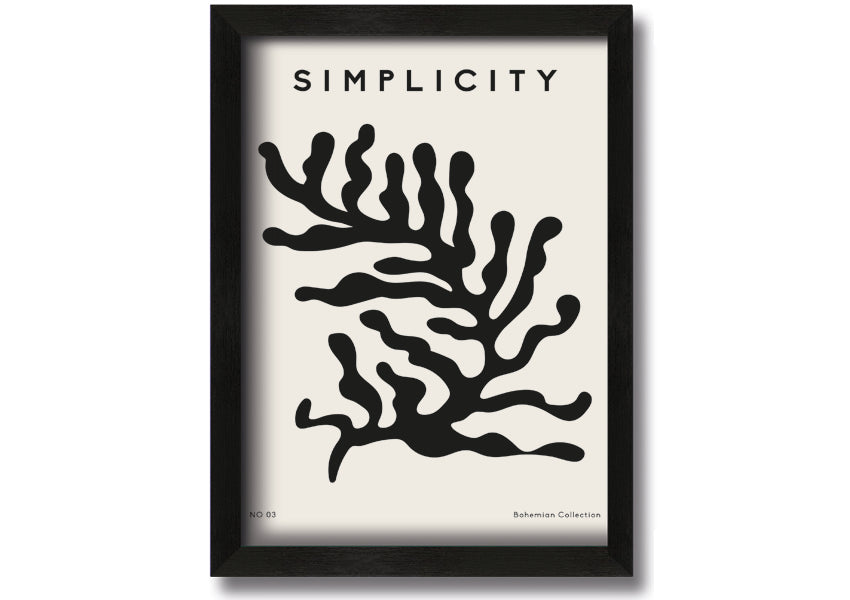 Simplicity Corals framed print featuring elegant coral design in a stylish frame, ready to hang.