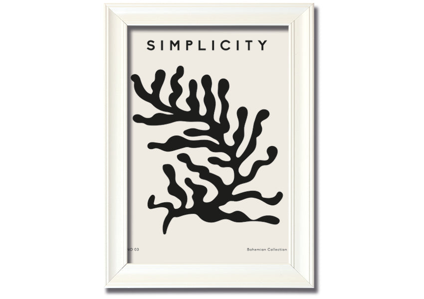 Simplicity Corals framed print featuring elegant coral design in a stylish frame, ready to hang.