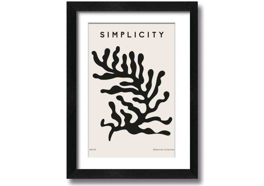 Simplicity Corals framed print featuring elegant coral design in a stylish frame, ready to hang.