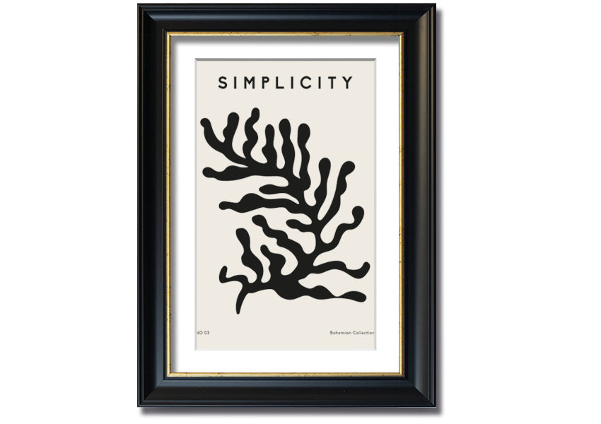 Simplicity Corals framed print featuring elegant coral design in a stylish frame, ready to hang.