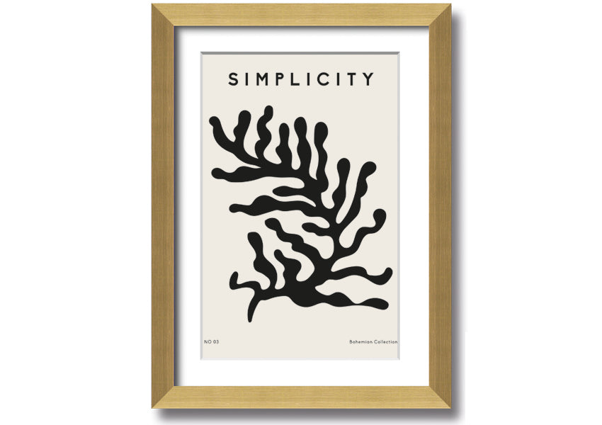 Simplicity Corals framed print featuring elegant coral design in a stylish frame, ready to hang.