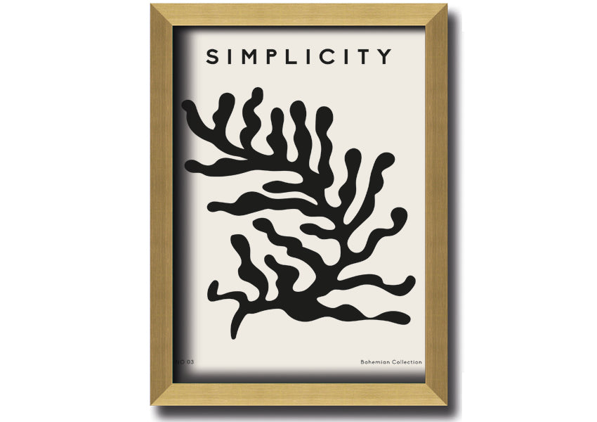 Simplicity Corals framed print featuring elegant coral design in a stylish frame, ready to hang.