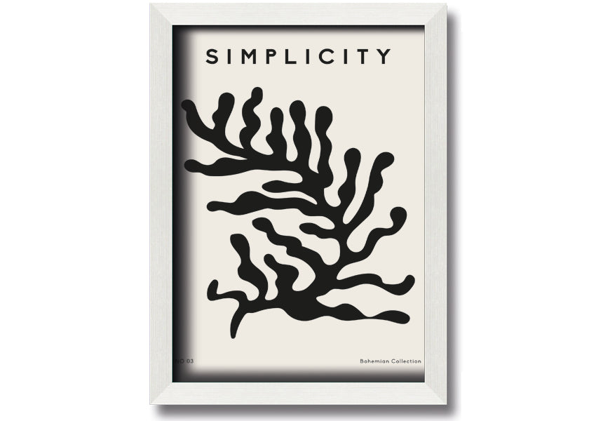 Simplicity Corals framed print featuring elegant coral design in a stylish frame, ready to hang.