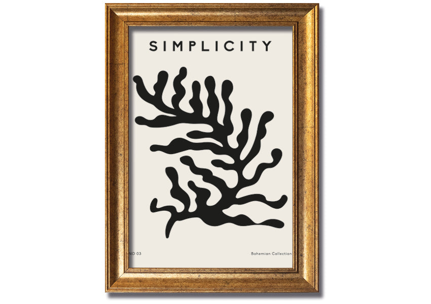 Simplicity Corals framed print featuring elegant coral design in a stylish frame, ready to hang.