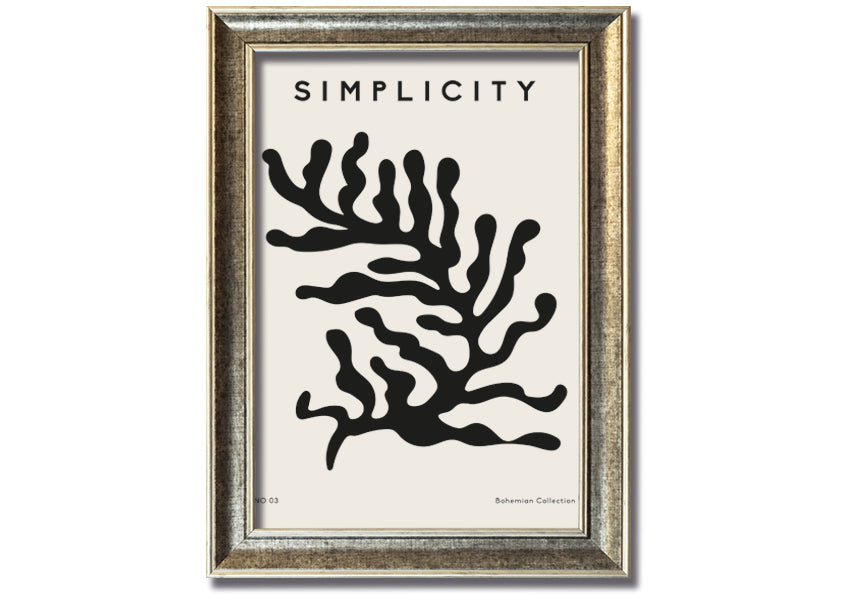 Simplicity Corals framed print featuring elegant coral design in a stylish frame, ready to hang.