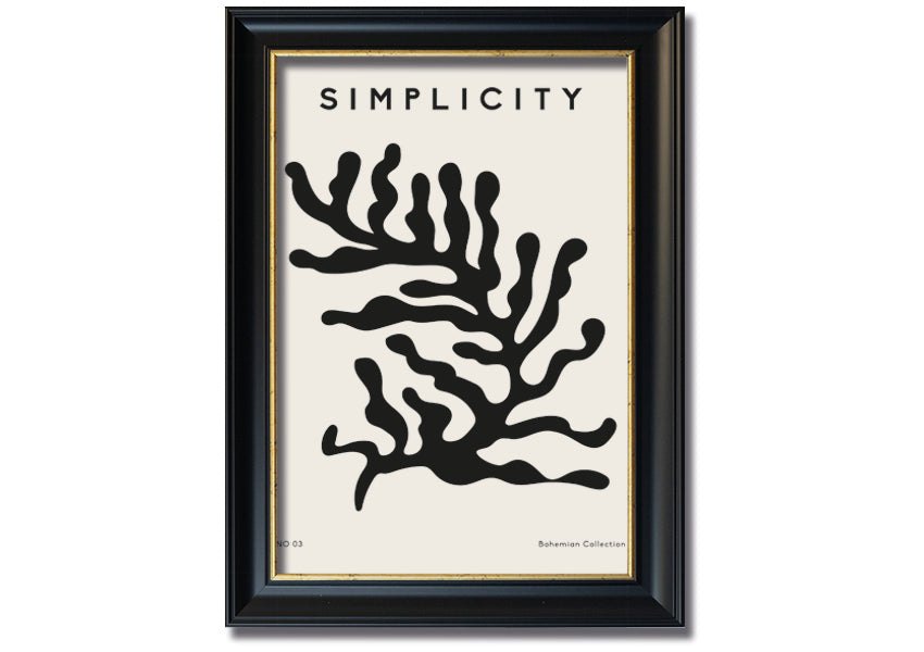 Simplicity Corals framed print featuring elegant coral design in a stylish frame, ready to hang.