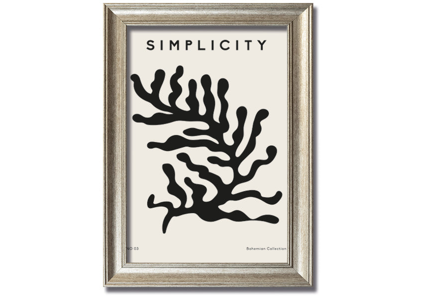 Simplicity Corals framed print featuring elegant coral design in a stylish frame, ready to hang.