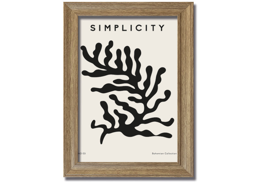 Simplicity Corals framed print featuring elegant coral design in a stylish frame, ready to hang.