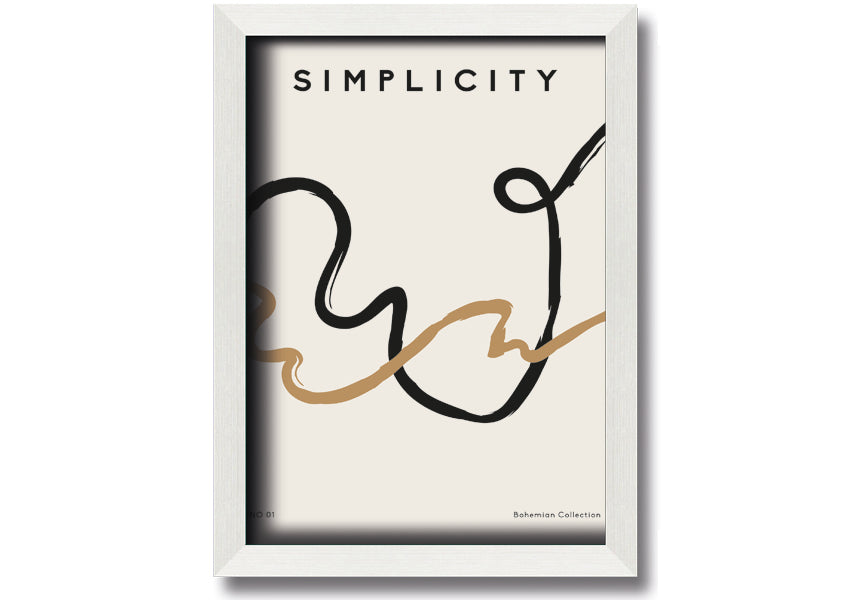 Simplicity Lines framed print showcasing elegant minimalist design in a stylish frame.