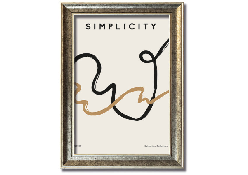 Simplicity Lines framed print showcasing elegant minimalist design in a stylish frame.