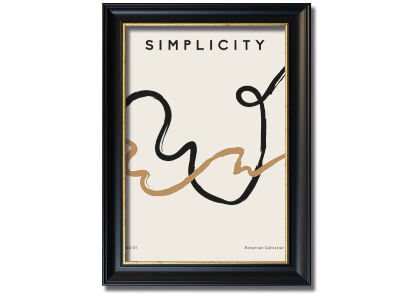 Simplicity Lines framed print showcasing elegant minimalist design in a stylish frame.