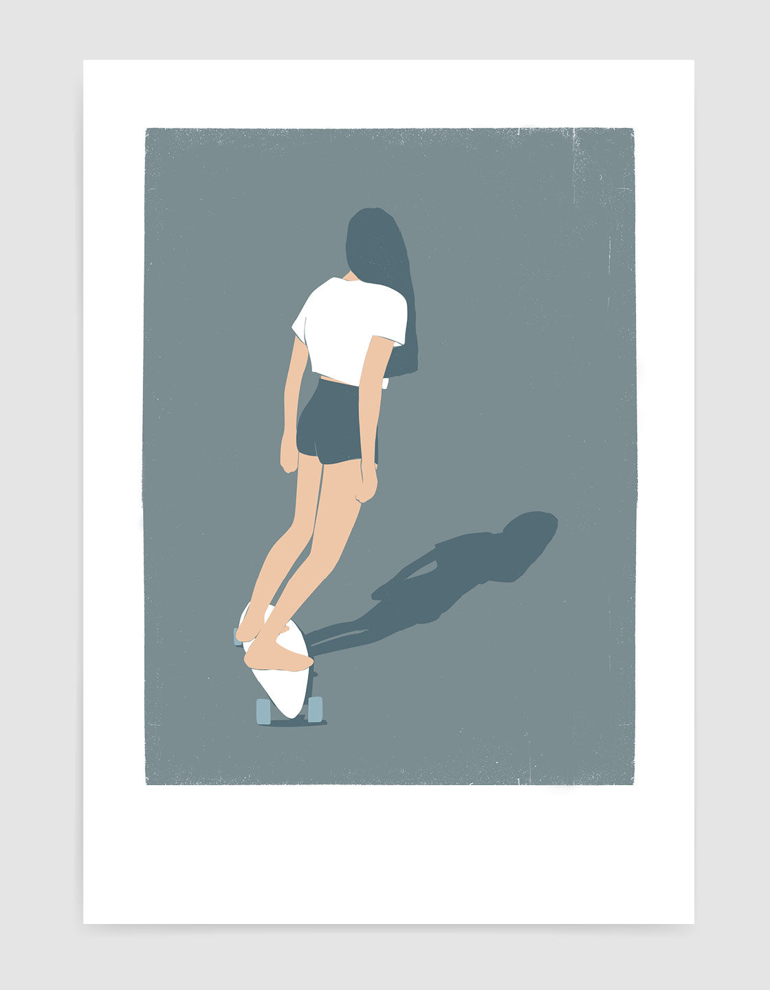 Skateboard Girl II print featuring a minimalist design, perfect for kitchen decor.