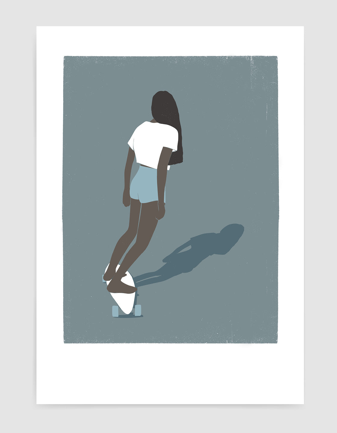 Skateboard Girl II print featuring a minimalist design, perfect for kitchen decor.