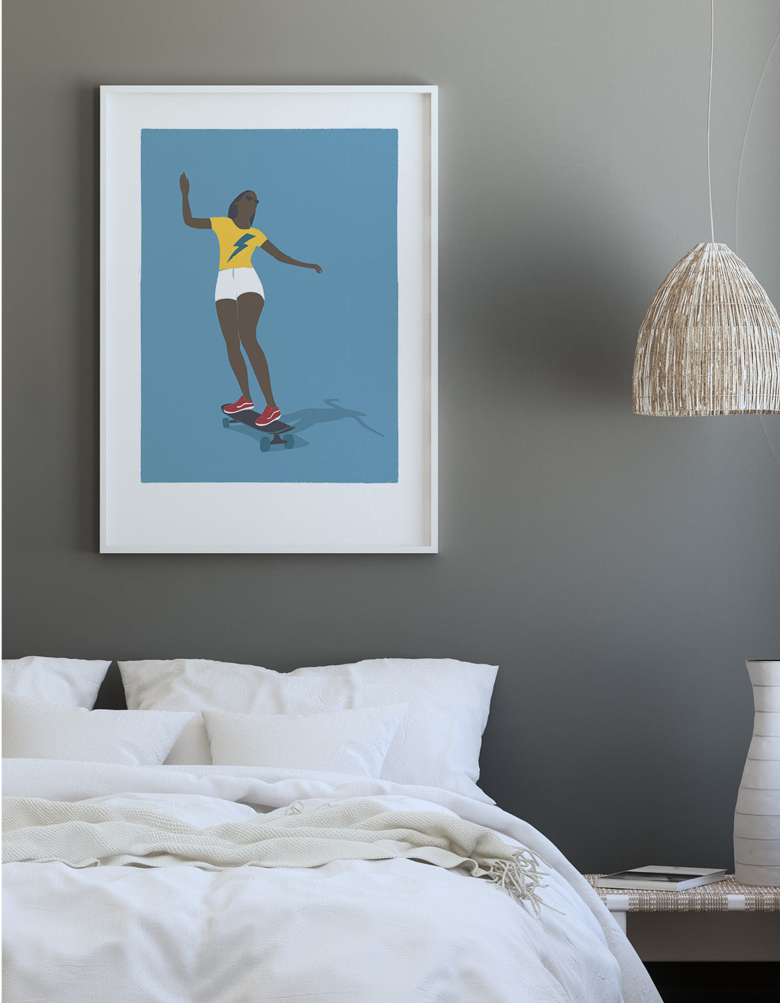 Vibrant Skater Girl IV poster featuring dynamic skateboarding design in bright colors.