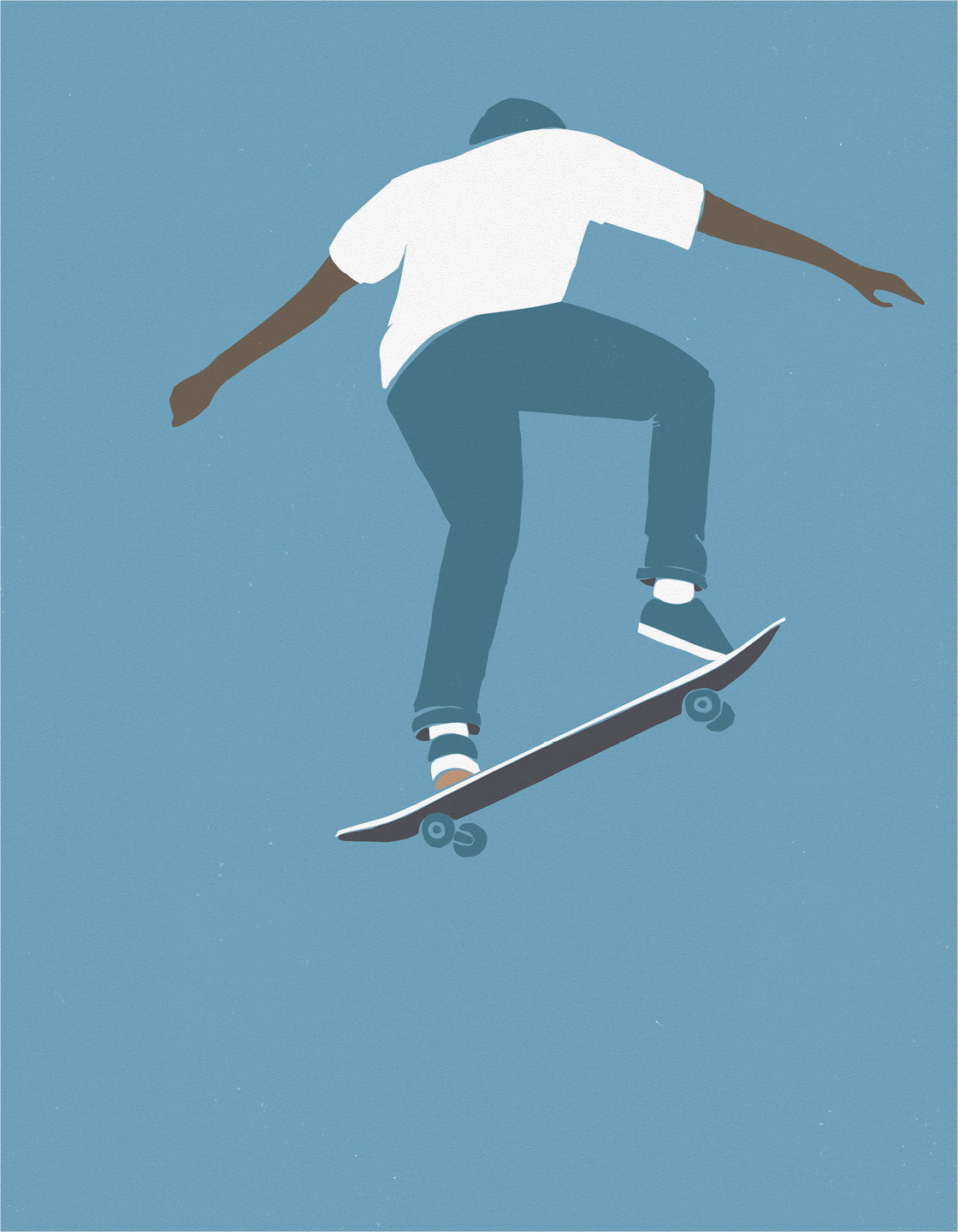 Vibrant Skater III print featuring dynamic skateboarding design in bright colors, perfect for decor enthusiasts.