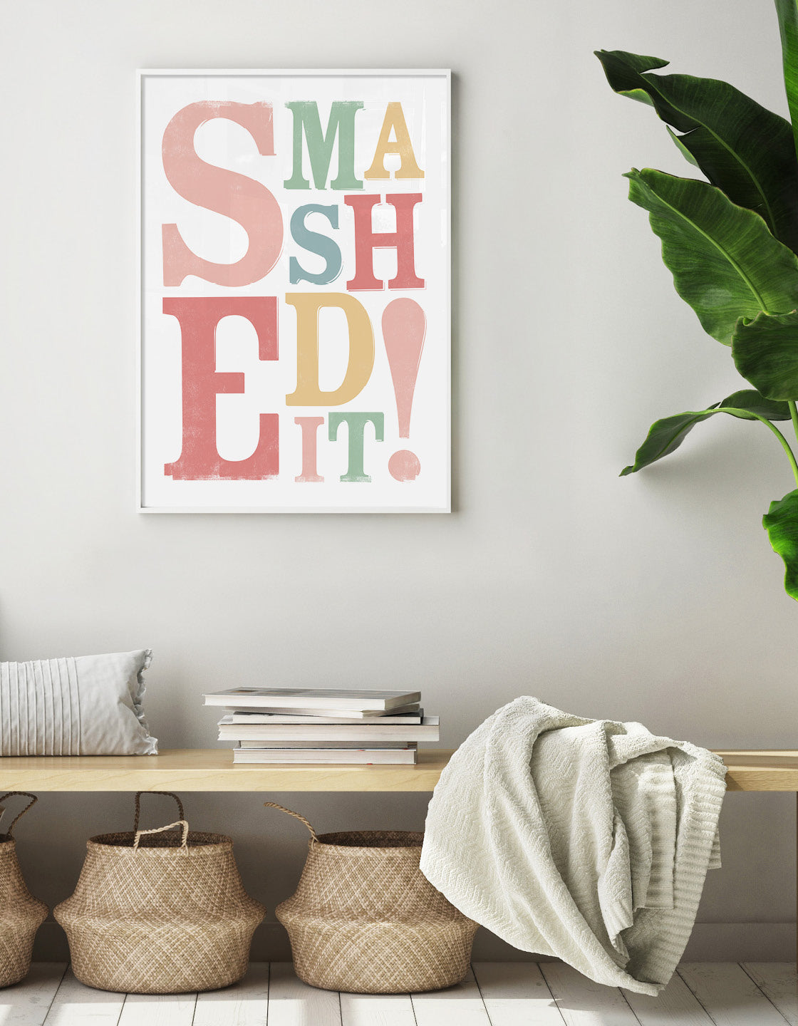 A vibrant tennis-themed wall art print featuring motivational typography, perfect for games rooms.