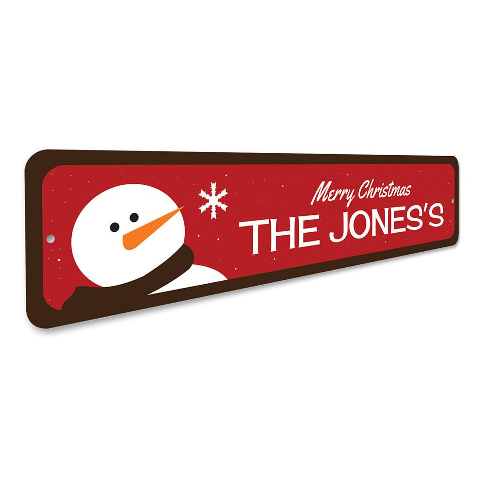 Charming Snowman Sign for Christmas decoration, featuring vibrant colors and a festive design, perfect for indoor or outdoor display.