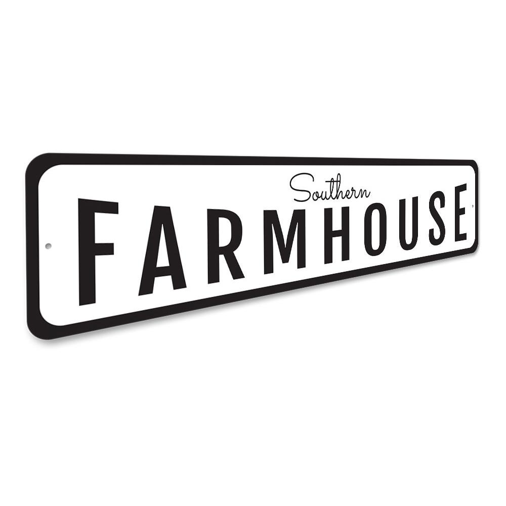 Southern Farmhouse Sign made of high-quality aluminum, featuring rustic design elements suitable for home decor.