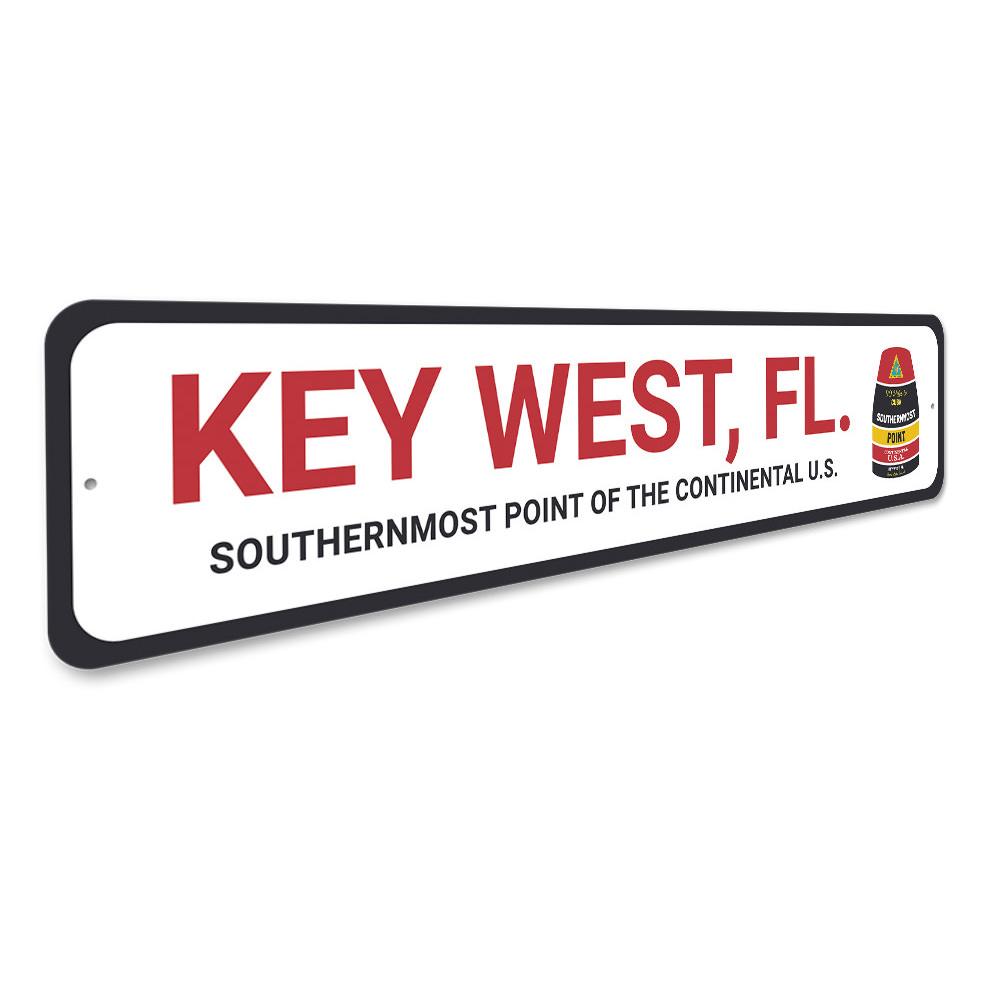 Southernmost Point Buoy Sign made of high-quality aluminum, featuring vibrant colors and a unique design, perfect for home decor.