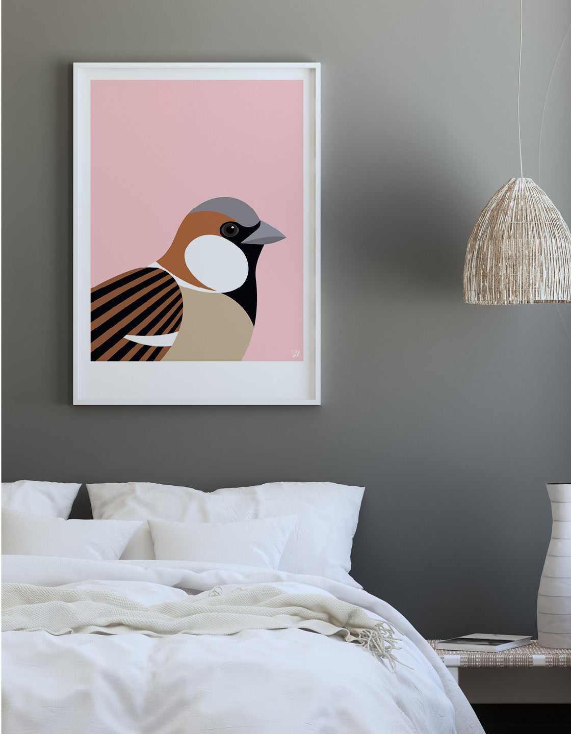 A beautifully crafted Sparrow decor piece, perfect for enhancing white wall spaces.