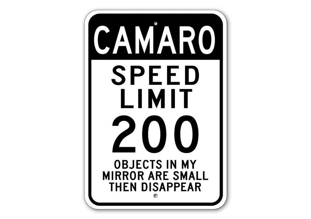 Customizable Speed Limit Sign made of durable aluminum, perfect for man caves and garages, featuring pre-drilled holes for easy mounting.