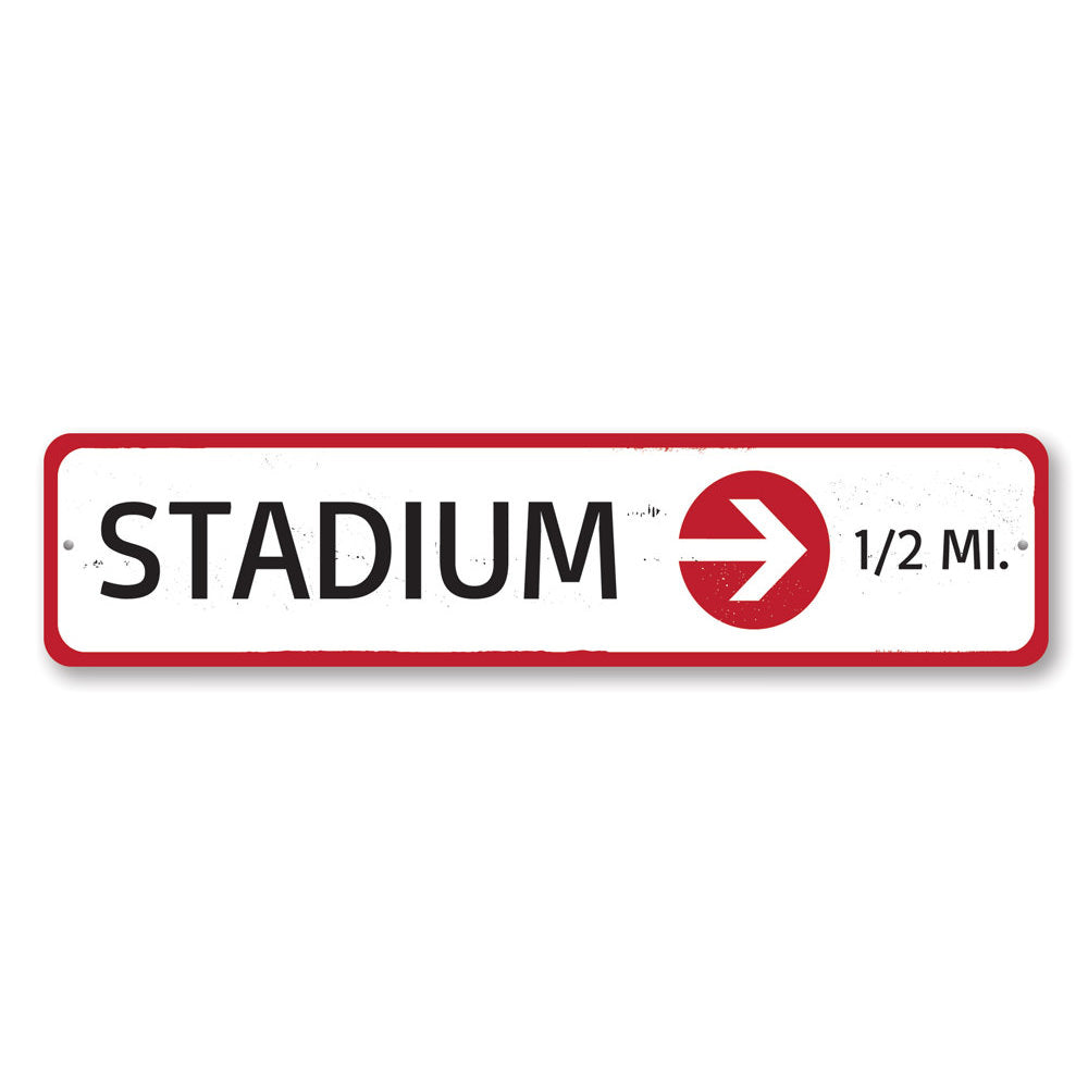 Customizable Stadium Sign made of high-quality aluminum, featuring pre-drilled holes for easy mounting, perfect for home decor.