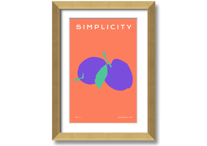 A beautifully framed print of vibrant plums, showcasing rich colors and intricate details, ready to hang on the wall.