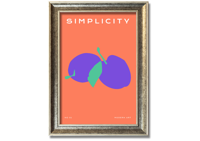 A beautifully framed print of vibrant plums, showcasing rich colors and intricate details, ready to hang on the wall.