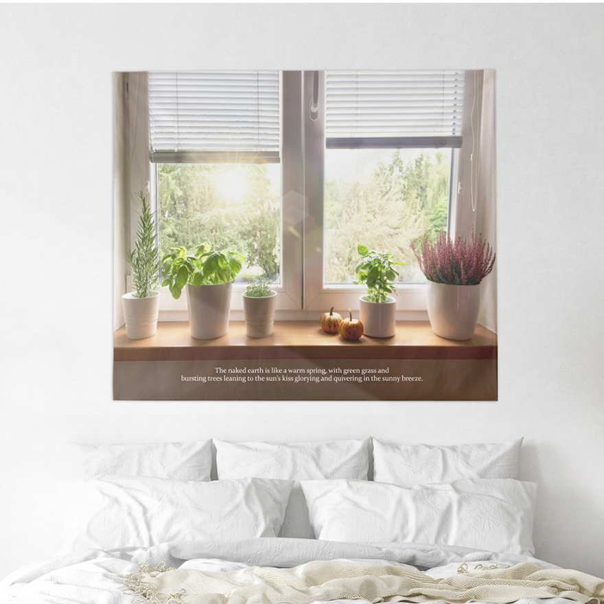 A stylish fabric poster titled Sunday Morning, measuring 150cm x 130cm, featuring a modern design suitable for home decor.