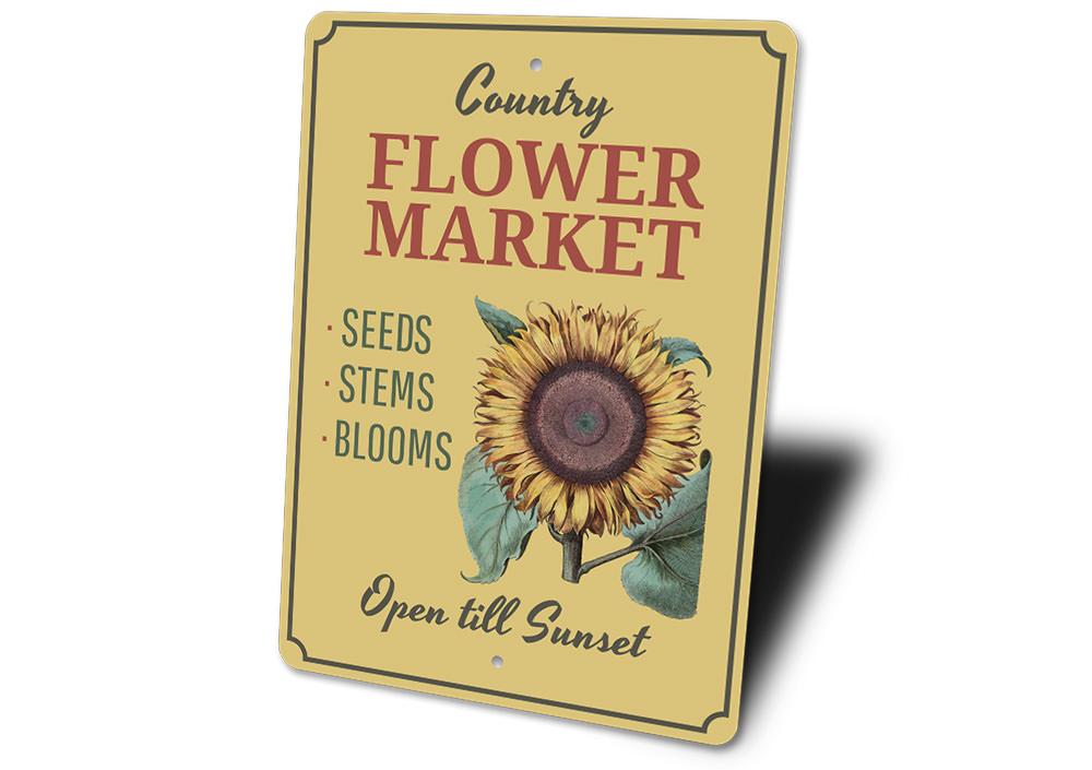 A vibrant sunflower decorative sign made of aluminum, showcasing bright colors and intricate details, perfect for home decor.