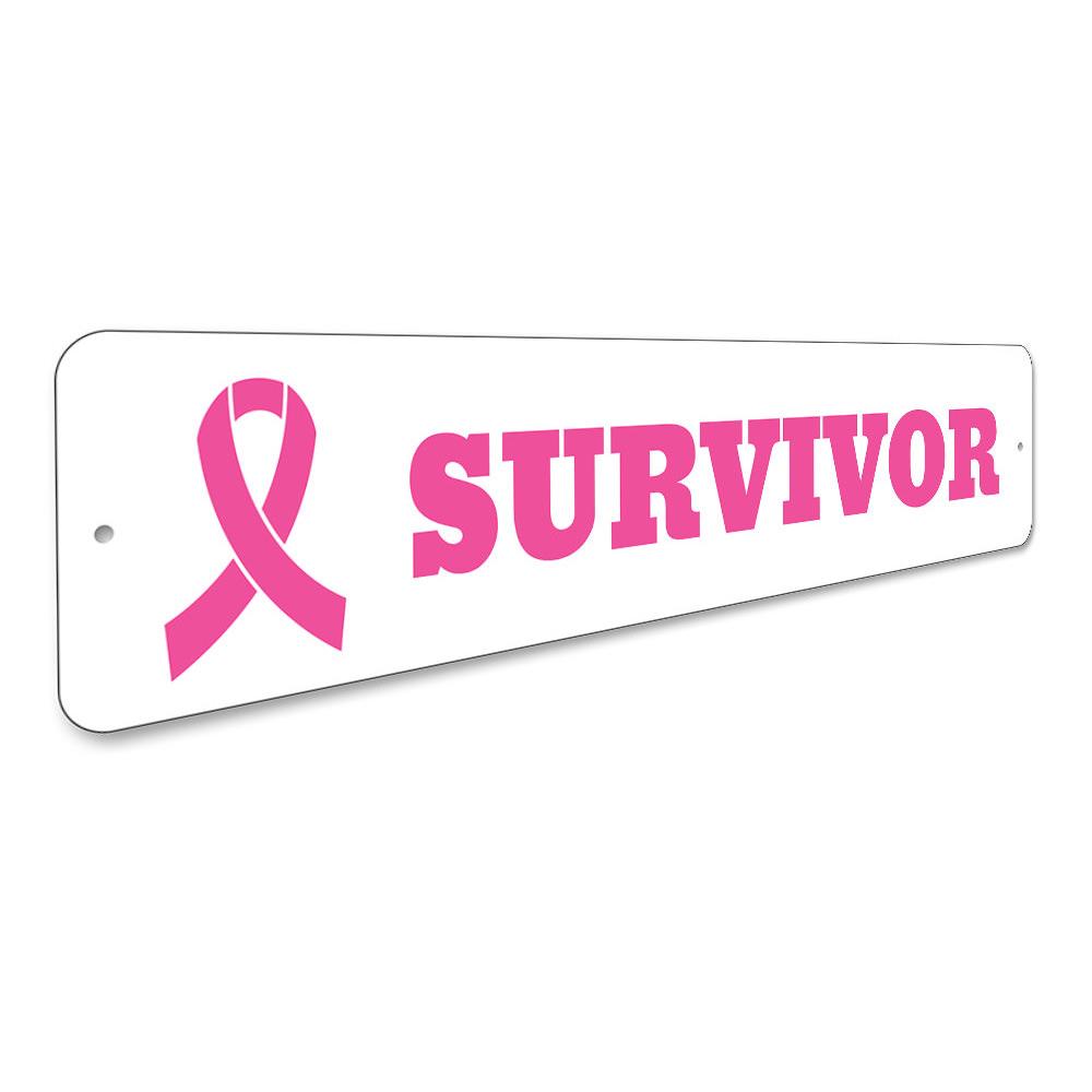 A customizable Survivor Sign made of high-quality aluminum, featuring pre-drilled holes for easy mounting, perfect for home decor.