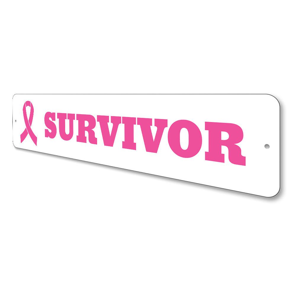 A customizable Survivor Sign made of high-quality aluminum, featuring pre-drilled holes for easy mounting, perfect for home decor.