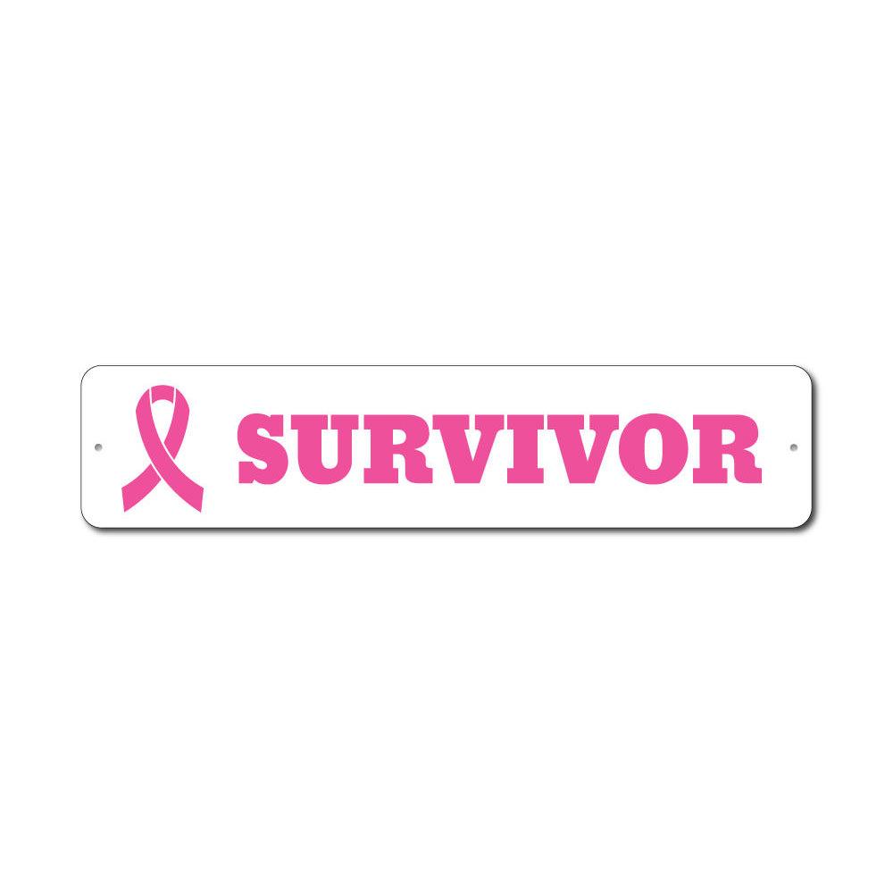 A customizable Survivor Sign made of high-quality aluminum, featuring pre-drilled holes for easy mounting, perfect for home decor.