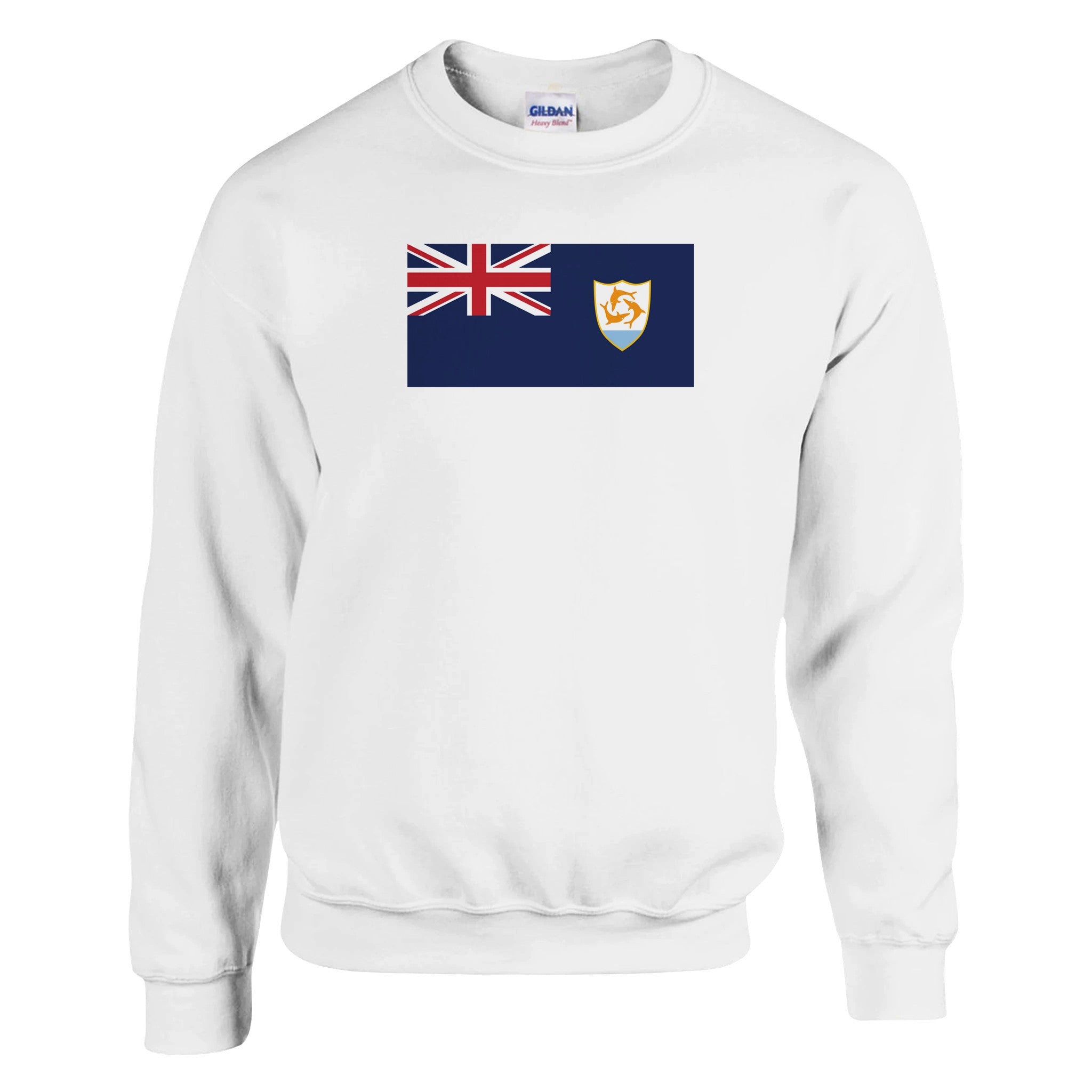 Sweat-shirt Drapeau d'Anguilla en coton et polyester, avec des coutures renforcées et une coupe classique, disponible en plusieurs tailles.