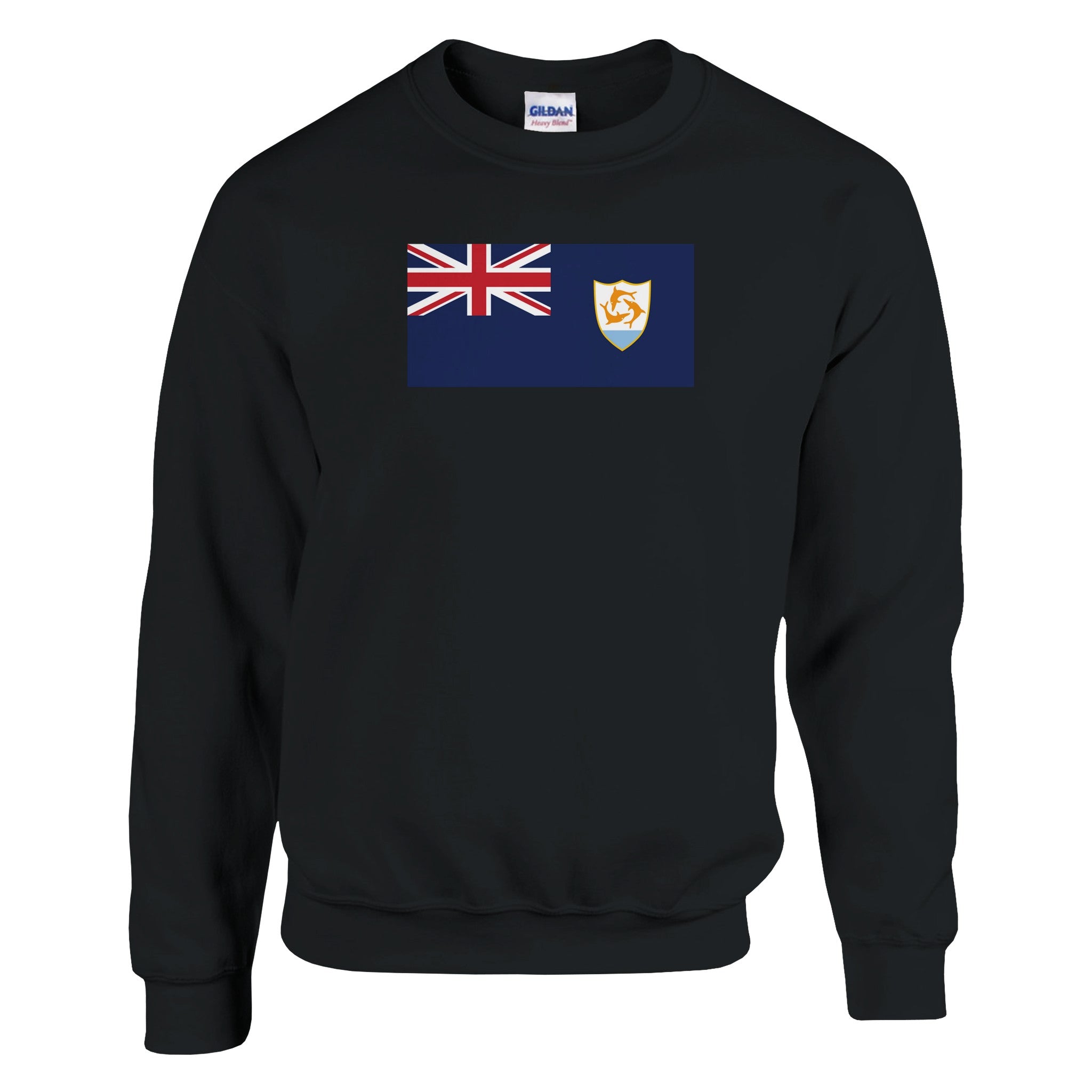 Sweat-shirt Drapeau d'Anguilla en coton et polyester, avec des coutures renforcées et une coupe classique, disponible en plusieurs tailles.