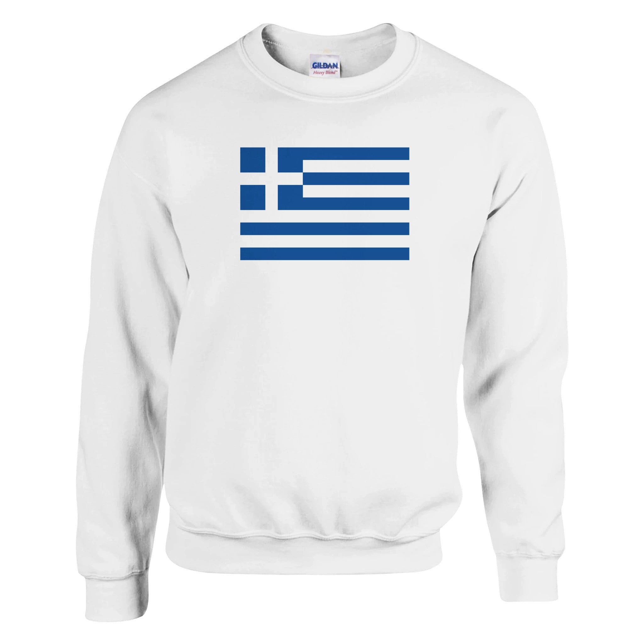 Sweat-shirt Drapeau de la Grèce en coton et polyester, avec des coutures renforcées et une coupe classique, idéal pour un style décontracté.