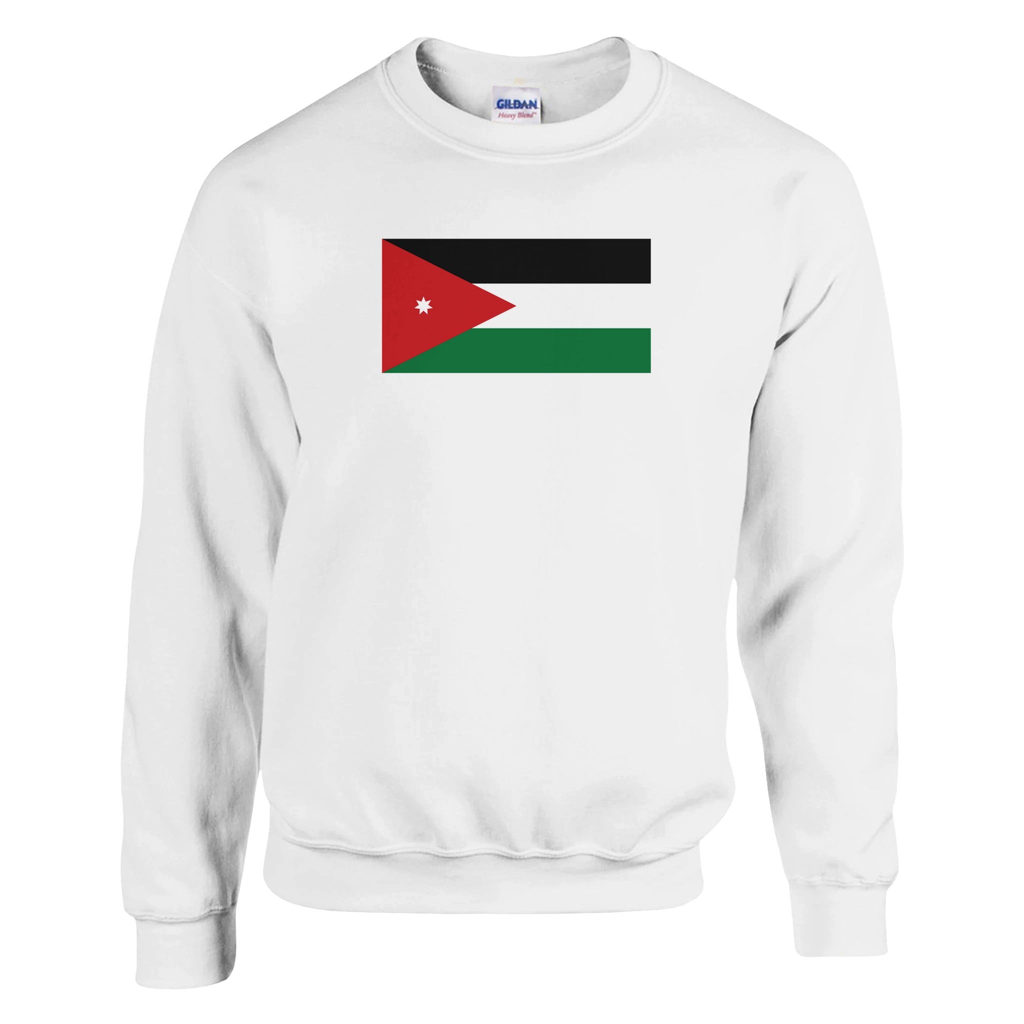 Sweat-shirt Drapeau de la Jordanie, mélange de coton et polyester, avec coutures renforcées et coupe classique.