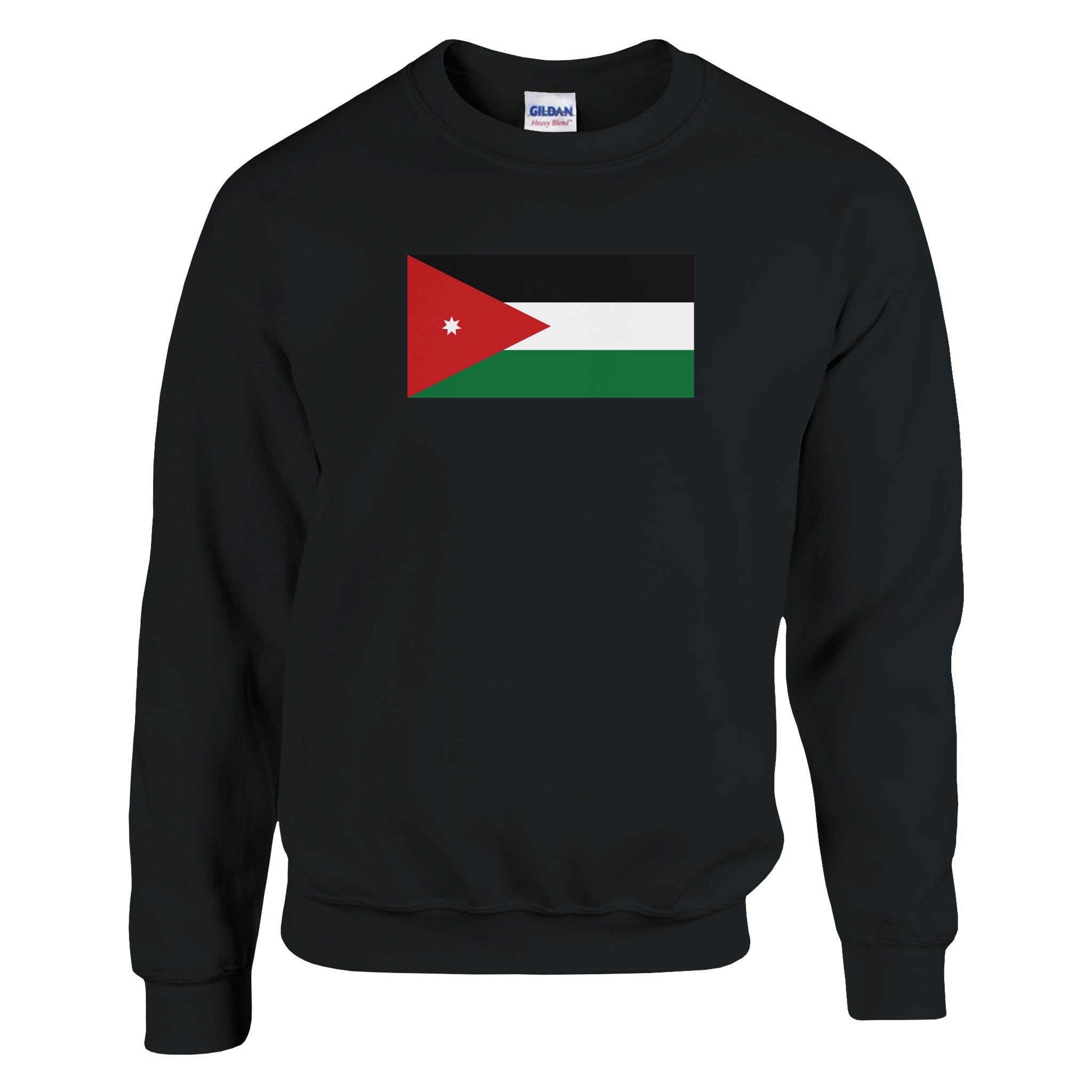 Sweat-shirt Drapeau de la Jordanie, mélange de coton et polyester, avec coutures renforcées et coupe classique.