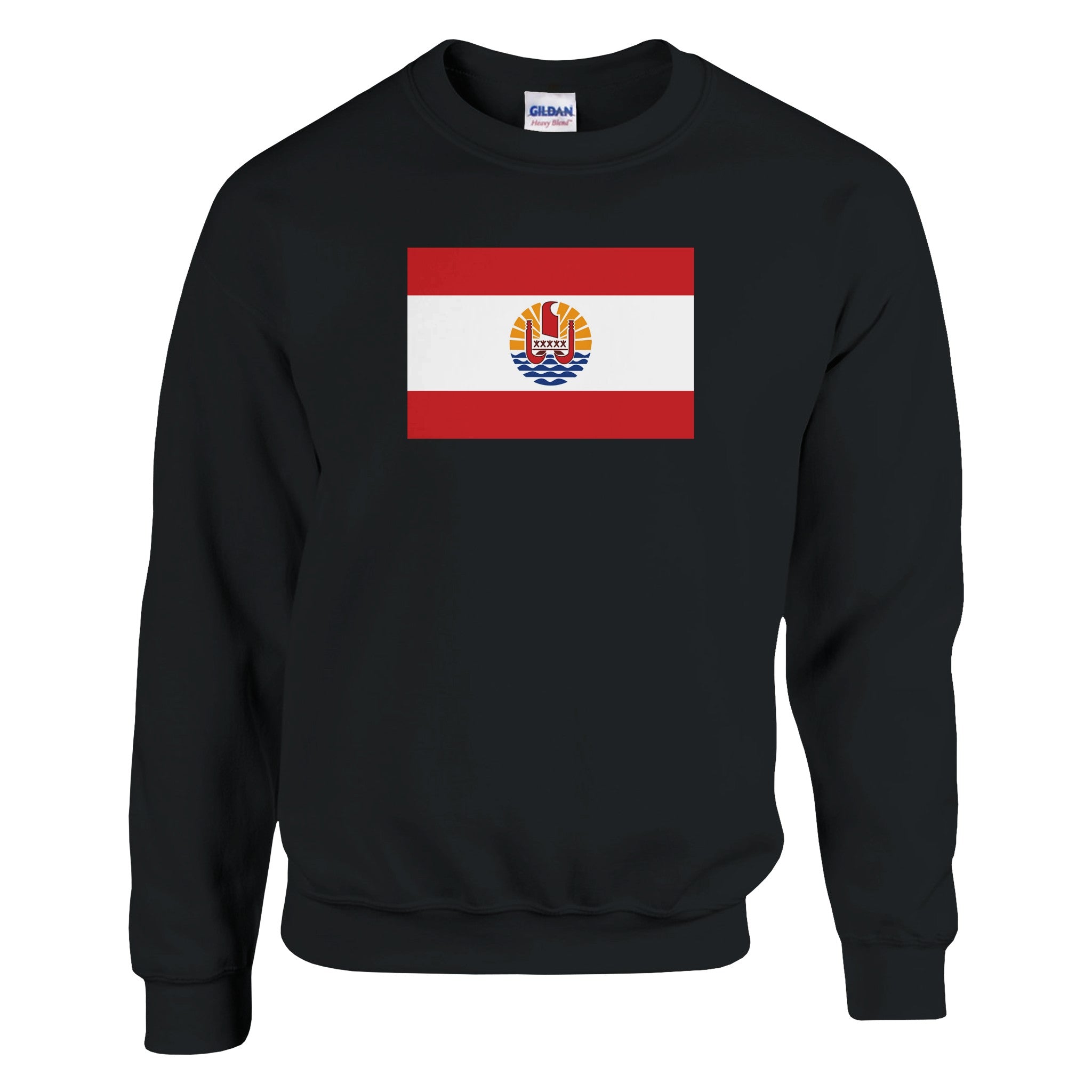 Sweat-shirt Drapeau de la Polynésie française en coton et polyester, avec des coutures renforcées et une coupe classique, idéal pour un style décontracté.