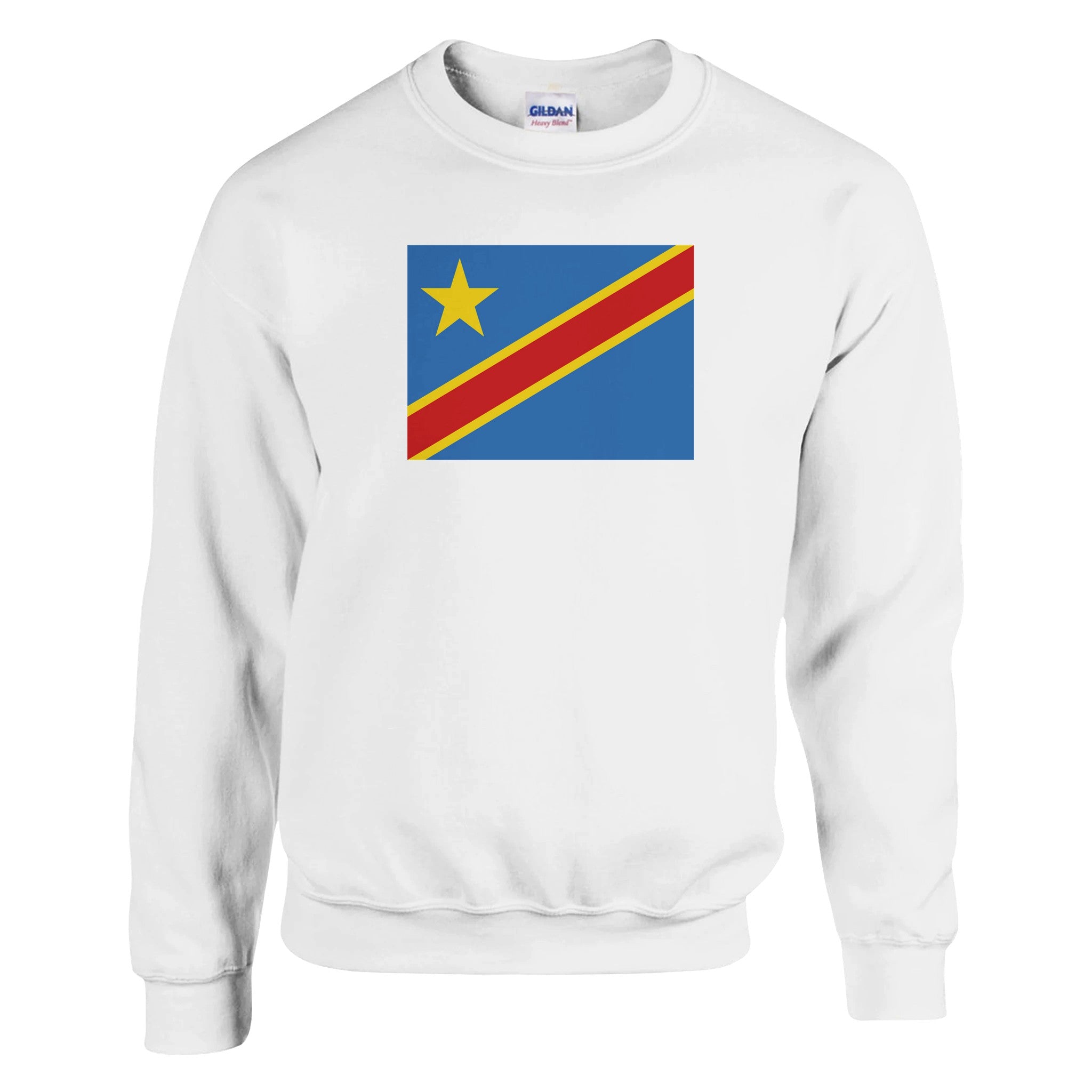 Sweat-shirt Drapeau de la République Démocratique du Congo, en coton et polyester, avec un design classique et confortable.