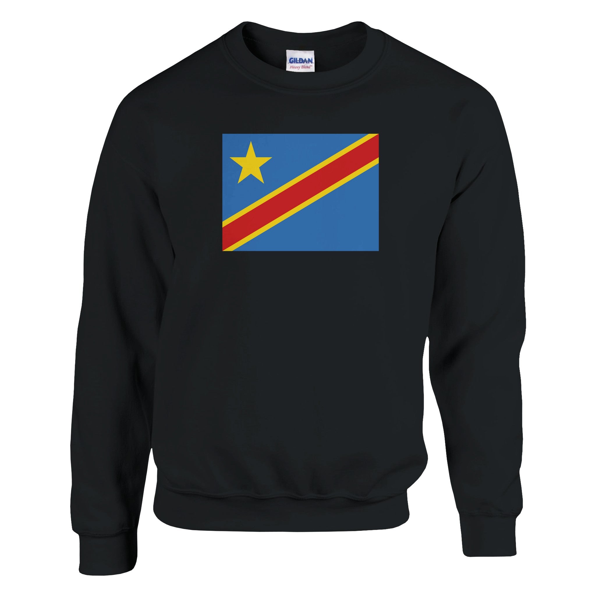 Sweat-shirt Drapeau de la République Démocratique du Congo, en coton et polyester, avec un design classique et confortable.