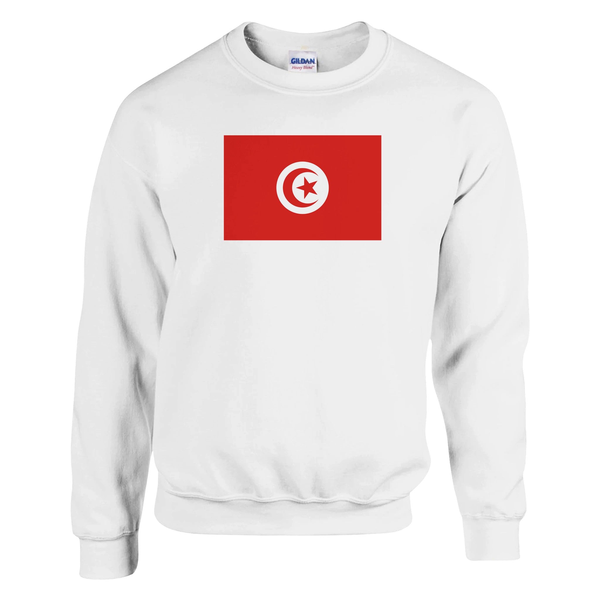 Sweat-shirt Drapeau de la Tunisie en coton et polyester, avec des coutures renforcées et une coupe classique, idéal pour un style décontracté.