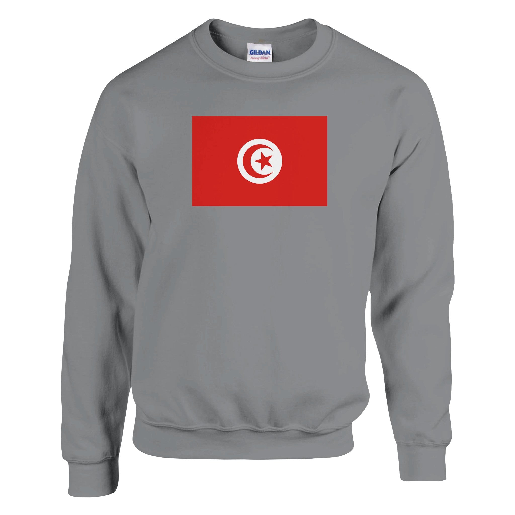 Sweat-shirt Drapeau de la Tunisie en coton et polyester, avec des coutures renforcées et une coupe classique, idéal pour un style décontracté.