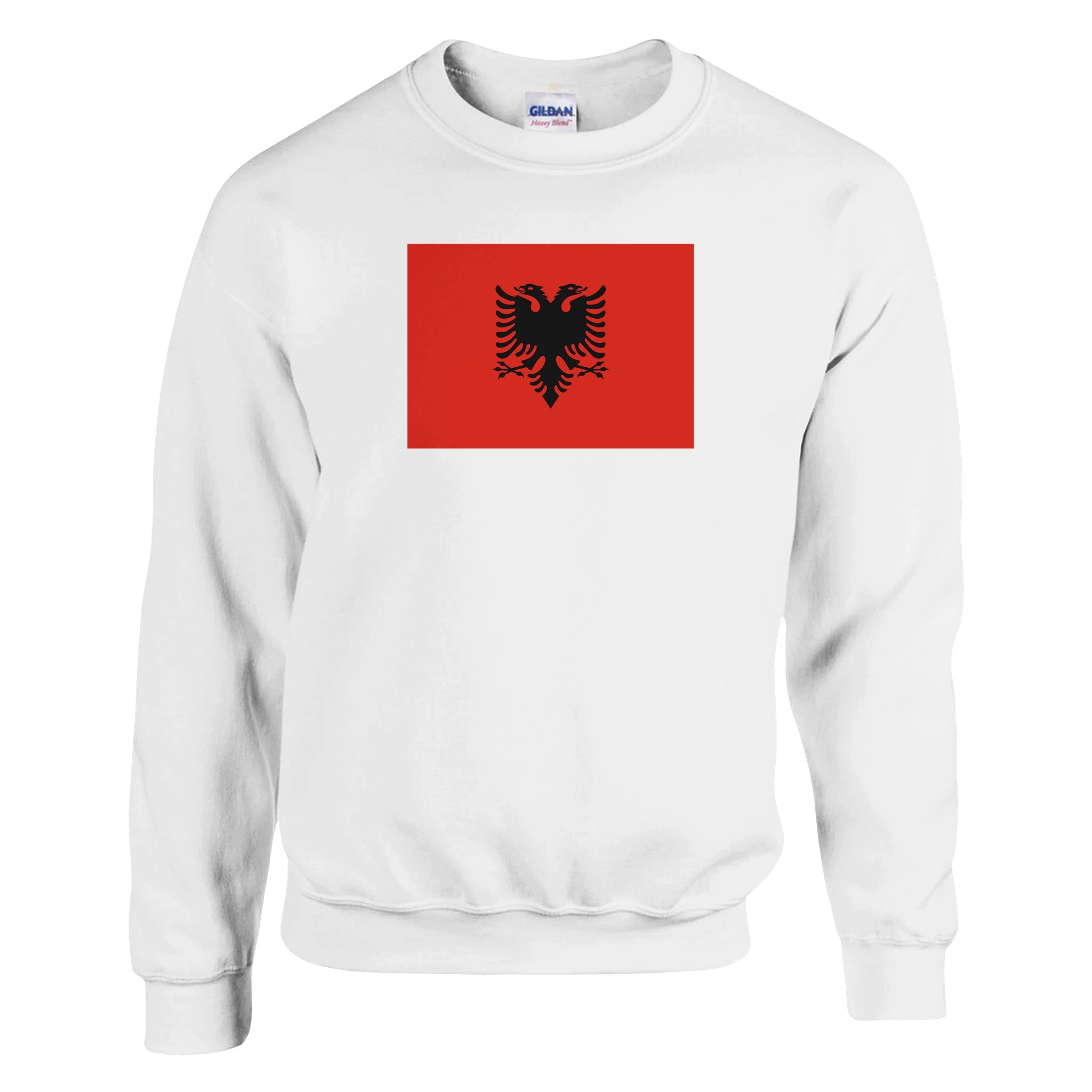 Sweat-shirt Drapeau de l'Albanie en coton et polyester, avec des coutures renforcées et une coupe classique, idéal pour un style décontracté.