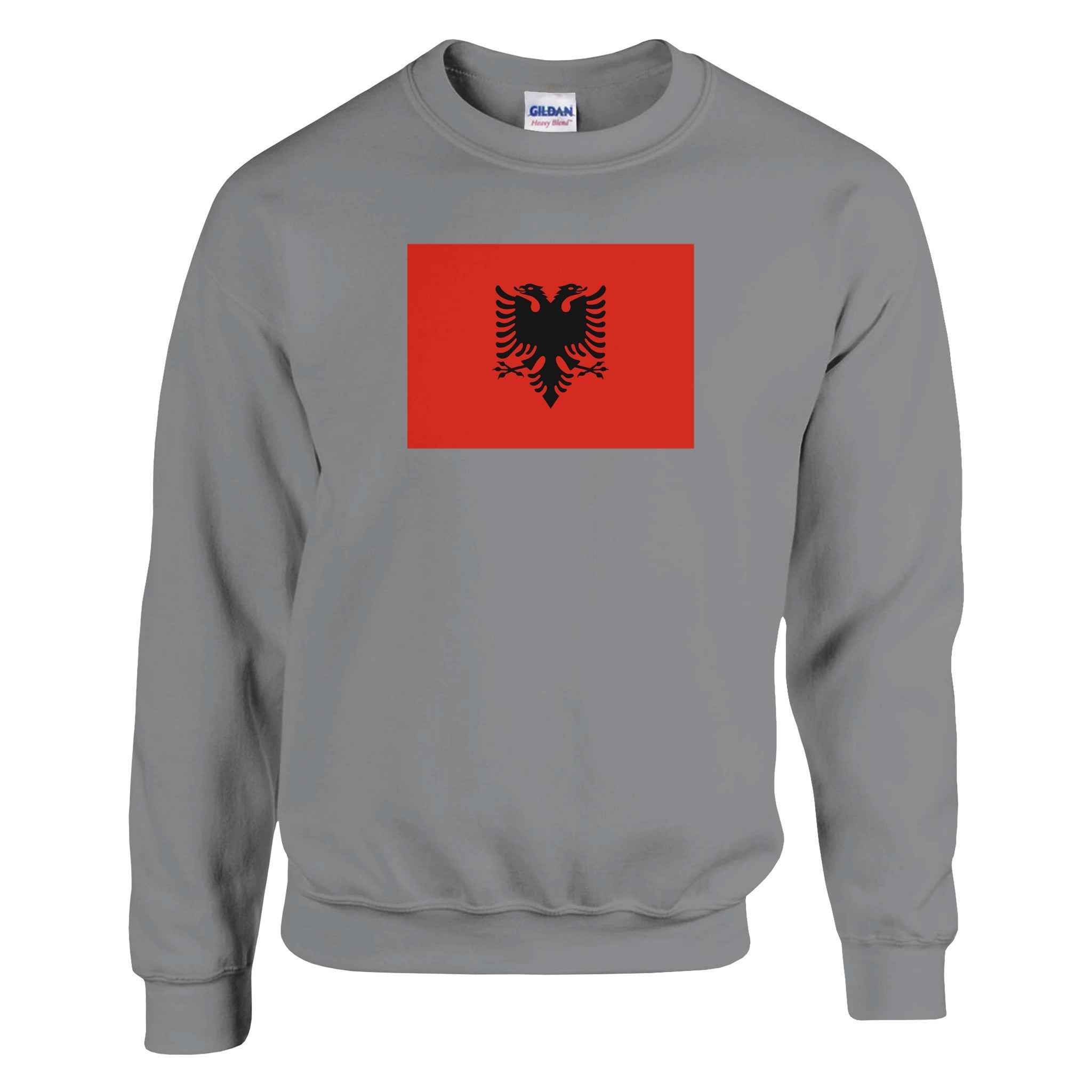 Sweat-shirt Drapeau de l'Albanie en coton et polyester, avec des coutures renforcées et une coupe classique, idéal pour un style décontracté.