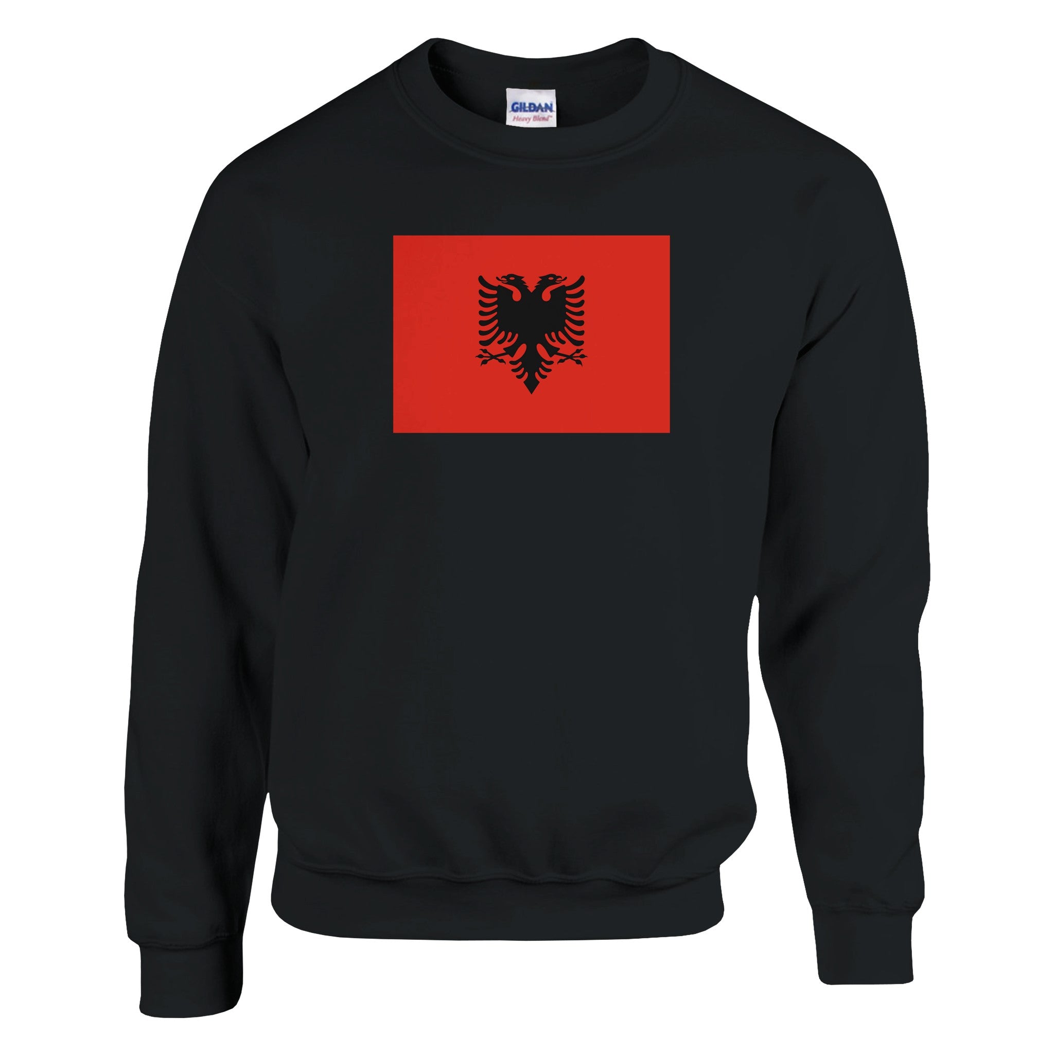 Sweat-shirt Drapeau de l'Albanie en coton et polyester, avec des coutures renforcées et une coupe classique, idéal pour un style décontracté.