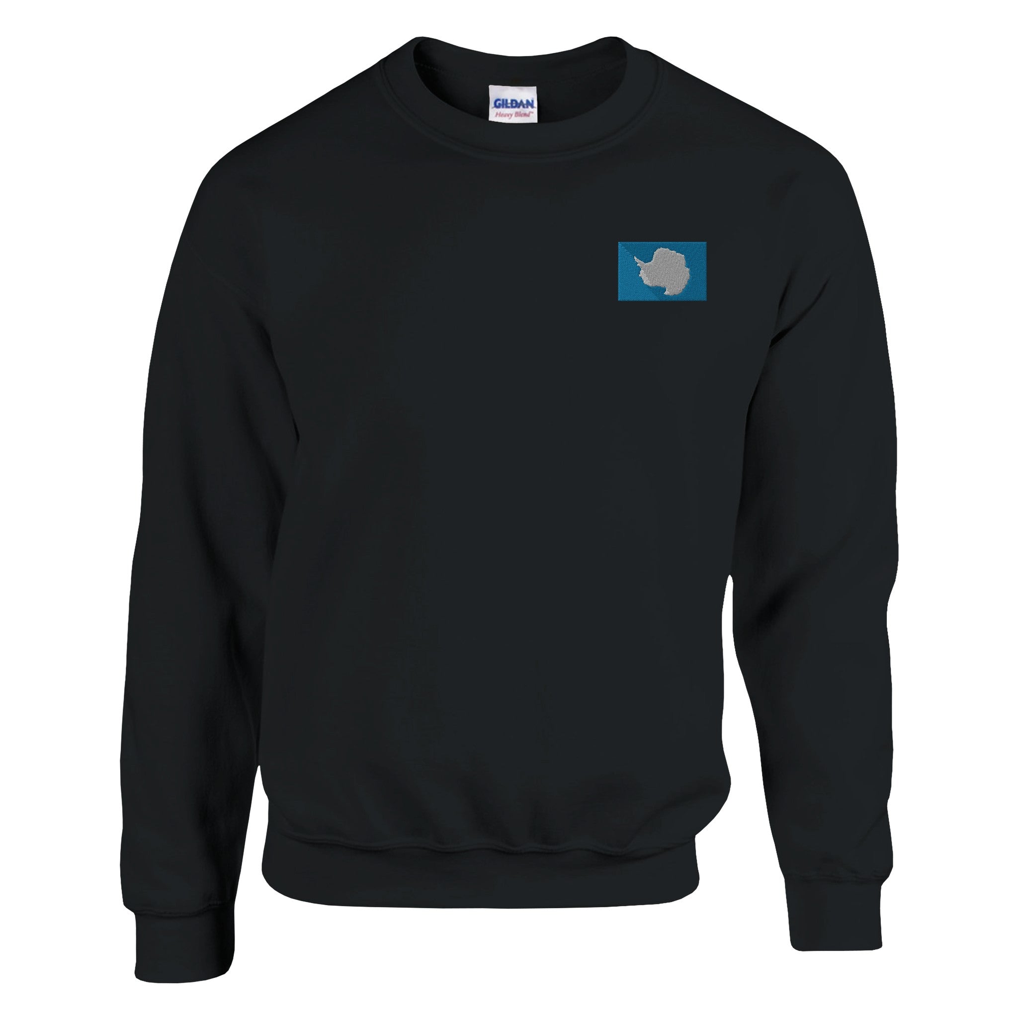 Sweat-shirt Drapeau de l'Antarctique en broderie, mélange doux de coton et polyester, avec couture aiguille double et côtes élastiques.