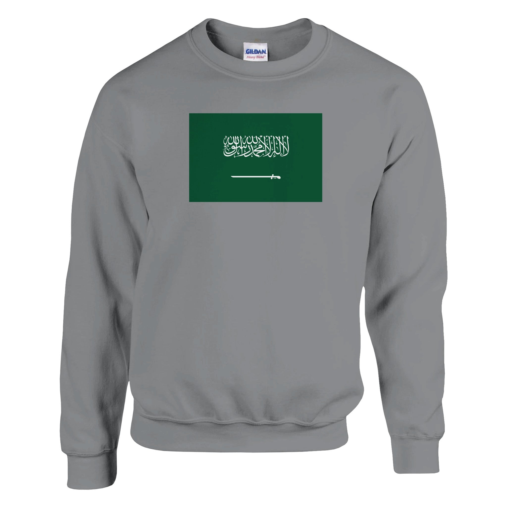 Sweat-shirt Drapeau de l'Arabie saoudite en coton et polyester, avec des coutures renforcées et une coupe classique, idéal pour un style décontracté.