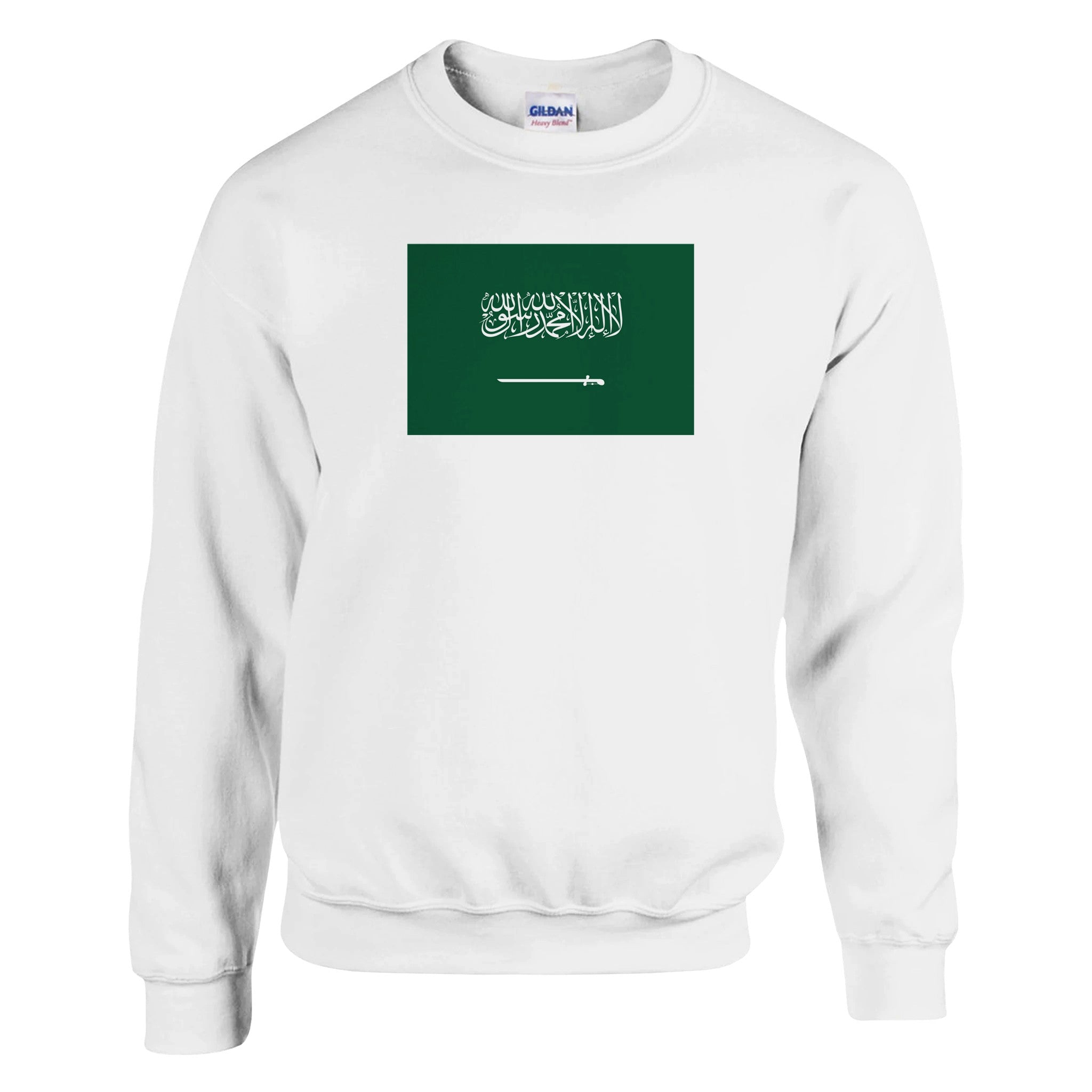 Sweat-shirt Drapeau de l'Arabie saoudite en coton et polyester, avec des coutures renforcées et une coupe classique, idéal pour un style décontracté.