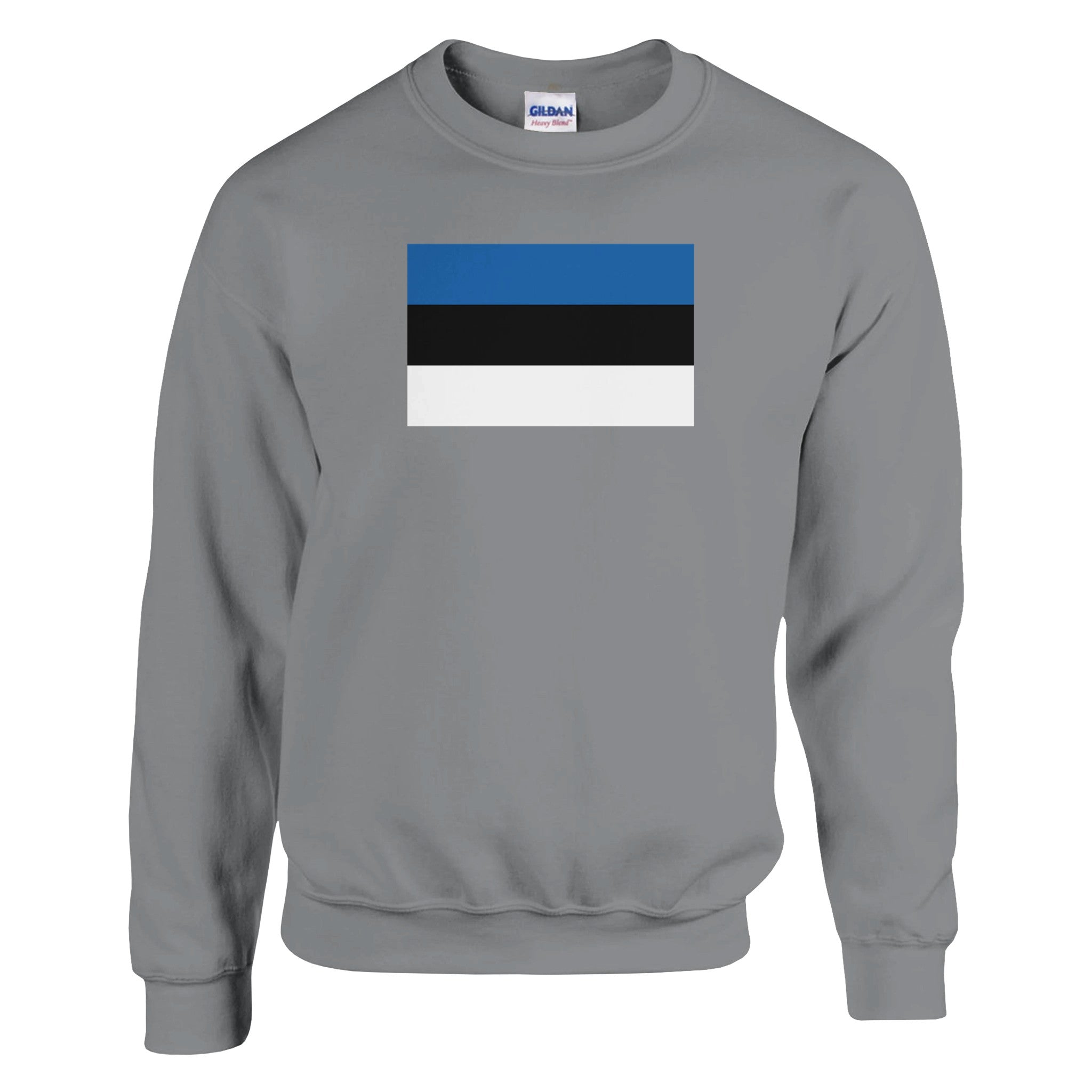 Sweat-shirt Drapeau de l'Estonie en coton et polyester, avec des coutures renforcées et un design classique.